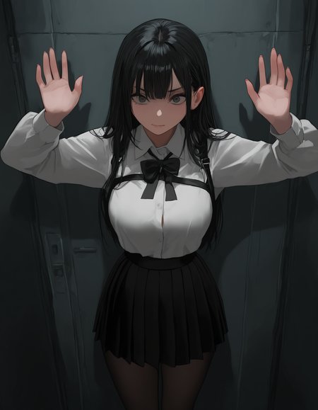 <lora:midis_Surrendering_V1-LR[NAIXL-vPred]:1> , surrendering, 1girl,, masterpiece,best quality, very aesthetic,absurdres,newest,