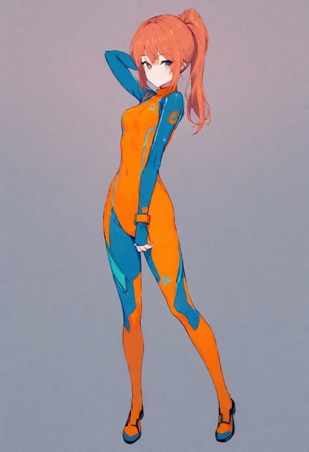 masterpiece, a portrait of a girl in zero suit samus outfit, molly, bright colors, full body