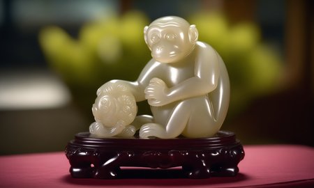 cinematic film still <lora:jadecarvingcd_xl-000007:0.8>,a statue of a monkey made of (jadecarvingcd_xl,jade carving,translucent) on floor,no humans,long-focus,indoors,chinese zodiac,wooden table,cutie,cute,still life,animal statue,front view,facing viewer,looking at viewer . shallow depth of field, vignette, highly detailed, high budget, bokeh, cinemascope, moody, epic, gorgeous, film grain, grainy, 8K, HDR, UHD, masterpiece, best quality, highly detailed, high resolution, finely detail, extremely detailed, ultra detailed, wallpaper