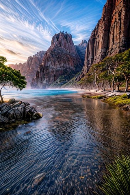 masterpiece, best quality, ultra-detailed, realistic, 8k, pine tree, flowers fields, many kinds of flowers, some of birds flying on the sky on very distant, beaches, rocks, sea waves, afternoon, sunset, beaches, beach sands, rocks, sea waves, a few of clouds, out-of-this-world scenery, lifelike, naturalism, greatest naturalism photo, immaculate detailed realism photography, soft pastel color tone, rich colors, best colors colorful leaves, perfect composition, perfect colors, colorful, clear photo, intrigue nature panorama, delicate nature photo, immaculate micro-details nature elements, (out-of-this-world scenery:1.23), beautiful landscape, beautiful flowers, crystal fantastic, breathtaking beautiful nature, unmatched beauty nature, more nature elements, rich nature elements, beach, (awards winning photography:1.37), trending on artstation, real life photo realistic, intricate detailed richest nature elements, perfect proportion, aesthetic, artistic style, surreal, insanely lifelike, top best naturalism photography, peaceful atmosphere, perfectly intricate detailed, greatest detailed, intricate nature details background, depth of field, no human, highest quality, detailerlora,
