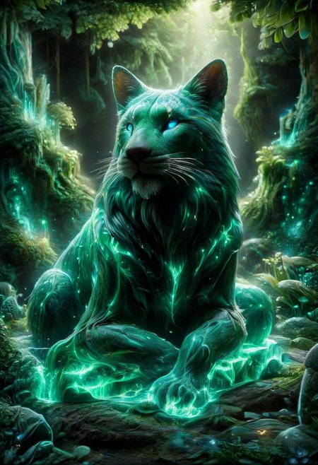 Transforming Worlds with Malachite, intricate animal sculptures, 3D render, hyper-realistic details, vibrant textures, natural lighting, by artists like Greg Rutkowski and Artgerm, showcasing a lush environment, 8k resolution, fantasy theme.
3d-rendering, concept-art, digital, dreaminess, futuristic, multimedia, sculpture, virtual-reality
concept-art, awesome full color, fantasy, epic, majestic, magical, dreamy, perspective, light and shadow, moody, epic, 
beautiful, painterly, aesthetic, textural, vivid, vibrant, intricate details, highly detailed, ultra-detailed, absurdres, 
ais-blmn, 
malachite_style