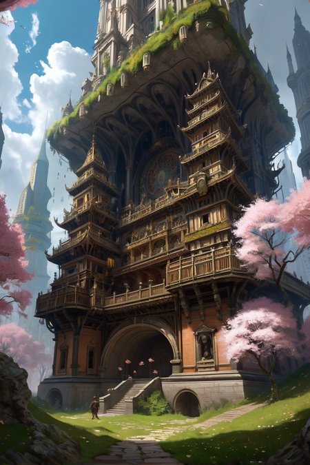 blossoming sakura forest with blossom rain, earthquake-exposed root cities where ant civilizations build in bone skyscrapers beneath vertical burial shafts, cinematic view, epic sky, detailed, concept art, low angle, high detail, warm lighting, volumetric, godrays, vivid, beautiful, trending on artstation, by jordan grimmer, huge scene, grass, art greg rutkowski,
 <lora:detailed_notrigger:0.7>, <lora:add-detail-xl:0.3>, oil painting art style from Renaissance period, masterful composition, Renaissance mood, renaissance oil painting, brush strokes, Baroque art style, dynamic composition, dramatic lighting, rich colors, intricate details, professional-grade execution, captures the grandeur and theatricality of the Baroque period