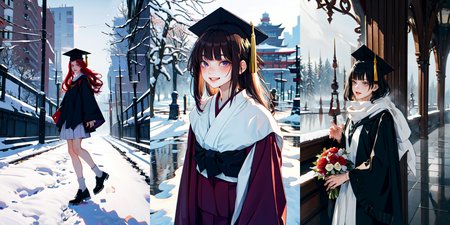 highly insanely detailed, masterpiece, top quality, best quality, highres, 4k, 8k, RAW photo, (very aesthetic, beautiful and aesthetic), 
__lazy-wildcards/subject/costume/graduation_robe/prompts__, 
<lora:gradgown:1>, 
(1girl:1.3), solo focus, 
(__lazy-wildcards/char/haircolor__), 
__lazy-wildcards/dataset/background__, 
__lazy-wildcards/subject/moment/random/prompts__âââ