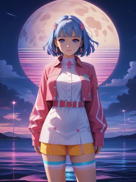 a representative feather, Hyperrealism, a witty waterfalls, matte painting, a vanishing thorn, synthwave, 1girl, solo, colourful, technoblade, score_9, score_8_up, score_7_up, masterpiece, best quality, very aesthetic