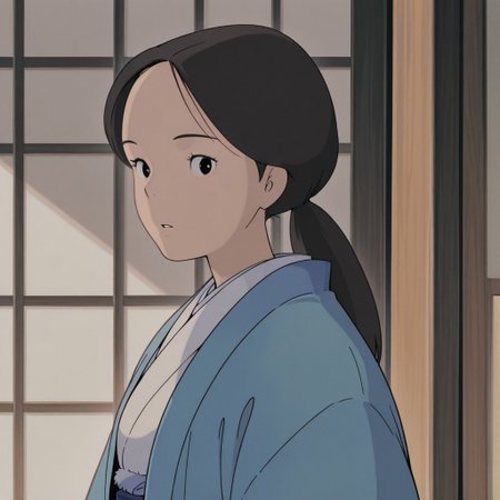 <lora:totoro001:0.7>,solo,
Yasuko,1woman,
black hair,
long hair,low ponytail,
black eyes,
kimono,haori,