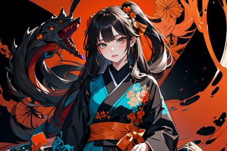 highly insanely detailed, masterpiece, top quality, best quality, highres, 4k, 8k, RAW photo, (very aesthetic, beautiful and aesthetic),  
(code_style,codestyle),japanese text,(sympattern,geometric pattern:1.2),geometric pattern wallpaper,Doodle,vignette, 
<lora:CodeStyle (half generic class)_564920:0>, 
(1girl:1.3), 1other, 
downtown,city,black and orange background,onyx background,(fluid color background,solid color background:1.2),âââ