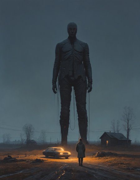 by simon stålenhag,  (dark but beautiful:1.4), (masterpiece, best quality:1.4) , in the style of nicola samori,
<lora:epi_noiseoffset2:0.5> <lora:add-detail-xl:1> <lora:xl_more_art-full_v1:0.5>  <lora:NicolaSamori:0.7>