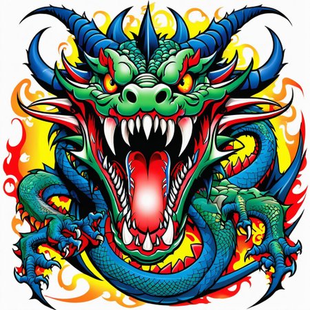 ED Hardy tattoo artwork ,Ed hardy  look alike art,  mean, vicious  ((dragons  ))) illistrations, complete bold art work and characters, solid lines,  easily distinguishable , distinguishable easily witnessed and convincing artwork masterwork, cartoon, illistrations, fangs, big scary teeth 
masterpiece, excellent work,  full pages , hard core  hattiezazu, digital art, soft light