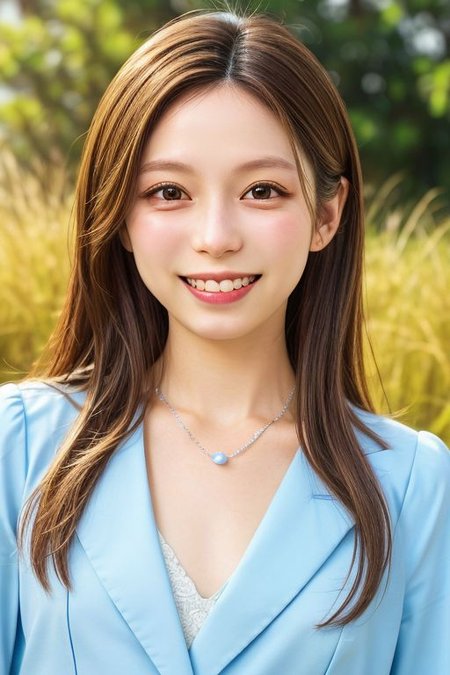 Office lady in suit , Full body,  dedicated nipple, Innocent, downblouse, Thin eyebrows, thin lips, pale lips, backlightvarious hair styles,  Medium hair, Small lips,(straight hair)Lateral face,  various facial expressions , detailed nasal bridge, whole body, detailed philtrumdeep Smiles lines, no makeupvarious poses, various postures, small breasts , Medium length hair, light brown hair ,  best quality, photo realistic, masterpiece, extremely detailed face, detailed nose, detailed eyes , dedicated eyes,  double eyelids, fair eyebrows, full body, whole body, side parting hair, windy, symmetrical eyes, very detailed eyes, detailed iris, fine eyebrows, long eyelashes  silky hair, perfect white teeth, watery eyes, dedicated fingers, smaller headsmile dimples, necklace, skin blemishes, perfect fingers, ear pins, small mouth, yellow Chinese skin