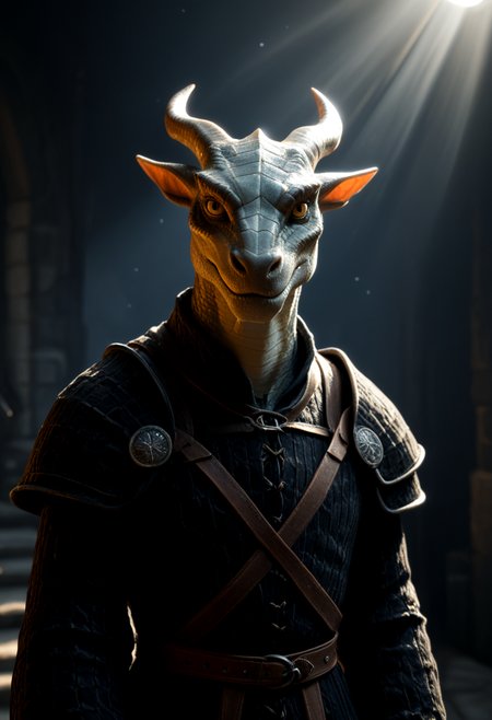 score_9,score_8_up,score_7_up, D&D, fantasy, medieval,
1dragonborn, solo, slender, frail, goat looking, tragic, Dragonborn, furry dragon, bald,
dynamic angle, looking at viewer. backlit, spotlight. night time.