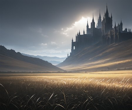 masterpiece, best quality, amazing quality, detailed background, scenery, field,  no humans,  <lora:Elden Ring style bg ILL-v2:1> elden_ring