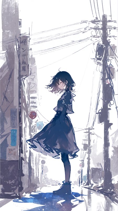 masterpiece, newest,absurdres,incredibly absurdres, best quality, amazing quality, very aesthetic, surreal, flat color, 
1woman, public, see-through silhouette, smile, 
 <lora:fuyumur4s4ki_style:1> fuyumur4s4ki_illu  <lora:KonYa666:0.7> kony4666