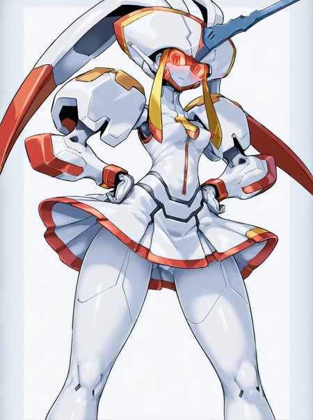 detailed background, shiny skin, rating safe, 
<lora:pochincoff.pony:1>,
pochincoff, mouthless, 
strelizia,  
clothed girl, skirts, shirts, 
glowing eyes,