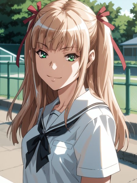 <lora:happy_tentacle-katakura-v0.2-000021:1.1>, ht_katakura, two side up, hair ribbon, green eyes, medium breasts, lace trim, , cowboy shot, 1girl, (petite:1.2), solo focus, smile, , (looking at viewer:1.1), school, rooftop, outdoors, fence, school uniform , backlighting, (depth of field:0.8), , [(realistic, photorealistic:1.2):(realistic:1.3):22], [(3d:1.2)::10], <lora:LUUNA's Lunas-NijiJourney-SDXL-B2:0.5>, nijijourney, <lora:prgfrg23's Counterfeit-V3.0 Style SDXL_LoRA_Pony Diffusion V6 XL:0.35> <lora:Shed_The_Skin's StS_age_slider_v1_initial_release:-1>, score_9, score_8_up, score_7_up, score_6_up, score_5_up, score_4_up,