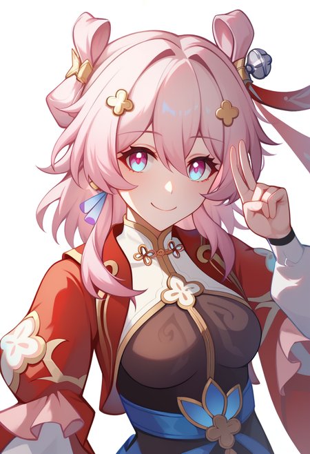 score_9,score_8_up,score_7_up,<lora:march_7th_(hunt)_v2:1>,upper_body,medium_breasts,official_alternate_hairstyle,official_alternate_costume,black_dress,smile,1girl,looking_at_viewer,hairpin,march_7th_\(hunt\)_\(honkai:_star_rail\),simple_background,single_earring,long_sleeves,highres,shuangyaji,march_7th_\(honkai:_star_rail\),absurdres,solo,white_background,