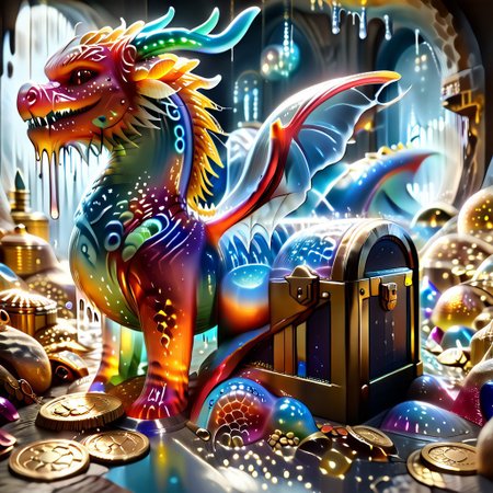 1dragon, highly detailed blue dragon, blue dragon made out of slime, scaly blue slime dragon, slime dragon with red eyes, blue slime dragon laying in its hoard, blue slime dragon with wings, dragon wings, 
multi-colored gems made out of slime, in a room of treasure made out of slime,  gold coins and bars made out of slime, wood-like treasure chest made out of slime, wood-colored slime chest, individual coins made out of slime, gold slime coins, piles of coins, 
treasure-room, treasure, treasure chest, gemstone, coins, gold bars, gold pile, 
everything made of slime, No simple background,
((translucent slime)), ((transparent slime)), (bioluminescent slime), sl1m3, slime, ais-blmn, watce, je11y, thickwater, great lighting, ral-lava, even lighting, no bright spots,