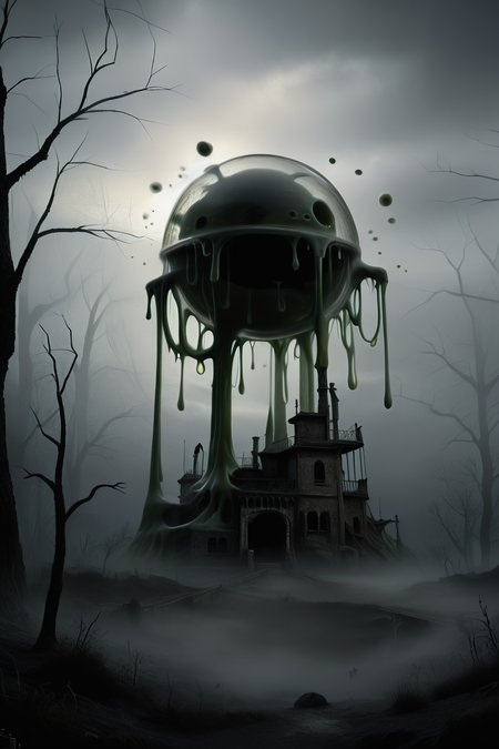 <lora:DonMGl00myN1gh7m4r3XL:1> DonMGl00myN1gh7m4r3XL, Dark, Cimmerian, Crepuscular, Dim, Dreary, Dusky, Eerie, Funereal, Gloomy, Murky, Obscure, Opaque, Penumbra, Sombre, Shadowy, Shady, Somber, Stygian, Tenebrous, Twilight, Umbral, score_9, score_8_up, score_7_up, score_6_up, score_5_up, score_4_up, <lora:wizardslimev15-t:1> wizardslimus, slime skin, transparent head, transparent body, transparent hair, transparent face, transparent, slime girl, <lora:030483P:0.8> 030483P, woman, 24 years old, <lora:Breast Slider - Pony_alpha1.0_rank4_noxattn_last:0.4>