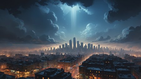 A dense fog hangs over the city, obscuring the skyline and casting a sense of unease over the urban landscape, ral-colorswirl,, great lighting dramatic lighting, trending on ArtStation, 8k, highly detailed, masterpiece <lora:ral-colorswirl:0.7> <lora:Ive_Got_The_Power:0.8> <lora:great_lighting:0.4>