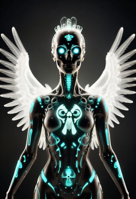 silhouette style, cinematic film still of the silhouette of a beautiful bioluminescent black swan with a crystal skull instead of it's head (cry5t415ku11)
with colourful wings, staring at the camera,  with glowing hazardous eyes, very detailed, haze lighting, 4k uhd masterpiece, blackmetal style, xerox, black and white, blackmetal style, xerox, black and white, nuclearhazard, blackmetal style, xerox, black and white, nuclearhazard,Bioluminescent, glowing, radiant