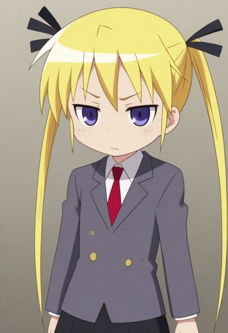 source_anime, anime screencap, source_anime, auratheguillotine, anime screencap, masterpiece, source_anime, shiny skin,,,,,,,sonyakmb, blonde hair, long hair, twintails, hair ribbon, purple eyes,, school uniform,