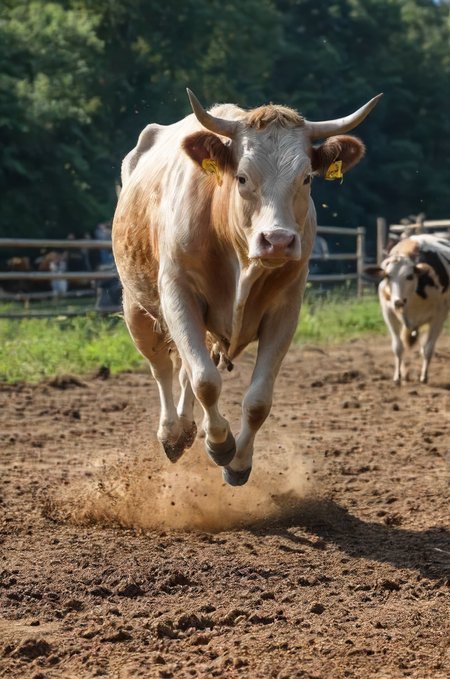 extreme cow jumping, doesn't give a damn! radical! , detailed, 8k