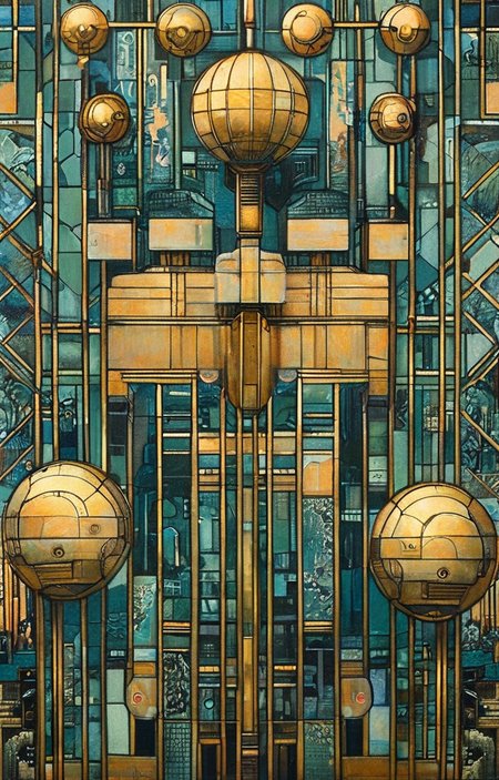 masterpiece,best quality,<lora:tbh192-sdxl:0.9>,illustration,style of William Morris cyberpunk city