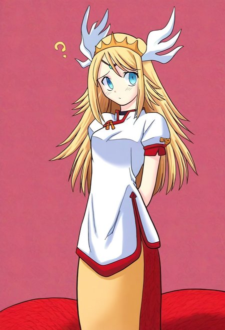 masterpiece, best quality, absurdres, highres,
PADechidnaE,1girl, lamia, monster girl, blonde hair, blue eyes,
tail, red scale,headdress,choker,
black china dress, chinese clothes, confused, baffled, dumbfounded, facefault, funny, comedy, question mark background
,<lora:Tsukihime NXL:1>