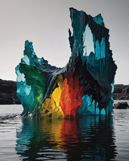 Fang hair tucking, water, reflections, transparency, sculptural, vivid color, The Shattering Isles, Hervé Guibert,  tenebrism, <lora:add-detail-xl:1>, <lora:xl_more_art-full_v1:0.8>
