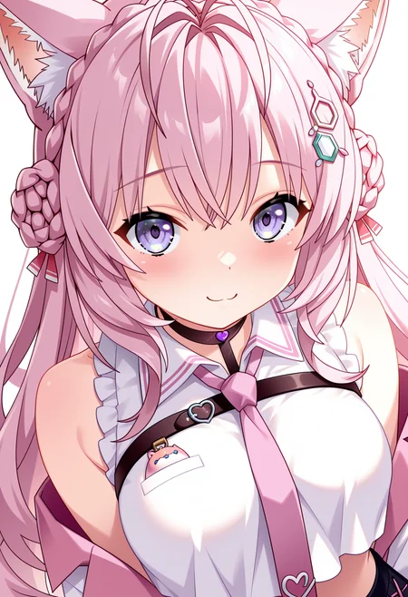 (best quality , masterpiece, good quality), sfw, general, 1girl, solo, hakui koyori, hakui koyori \(1st costume\), dutch angle, blush, smile, looking at viewer, <lora:kannagireistyle_ilxl:1>, kannagireistyle,