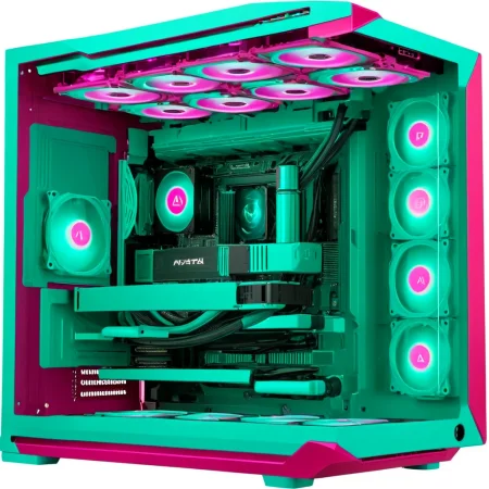 (pc showcase, fully equipped, liquid cooling tubing, cmyk lights, Turquoise case) <lora:46_pc_showcase:1.1>
Magenta background,
high quality, professional, highres, amazing, dramatic,
(Ancient ruins under starry sky:0.5),