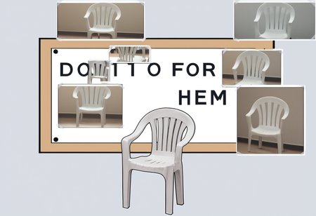 score_9, score_7_up, wall board, plastic chair, <lora:PlasticChair_XLPD:1> difh, <lora:DIFH:1> english text, multiple views, multiple views:plastic chair, from behind, photo, (no humans:1.2)