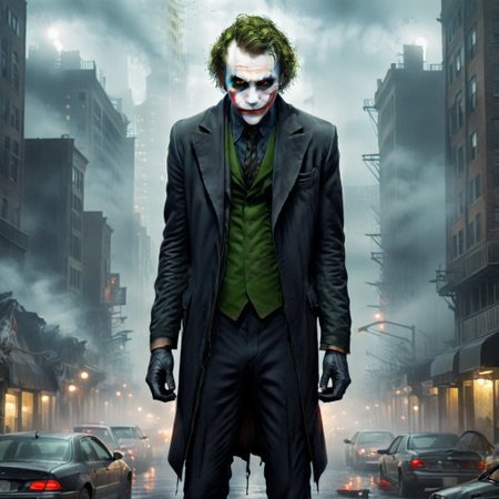 score_9, score_8_up, score_7_up, (animal:1.2), Joker, sad, fog, city, realistic, full body, black suit, very detailed
