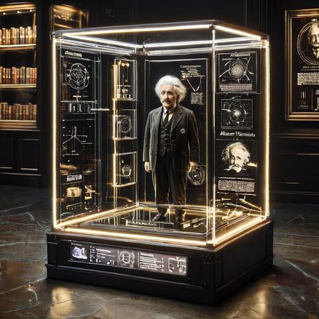Display case of Albert Einstein