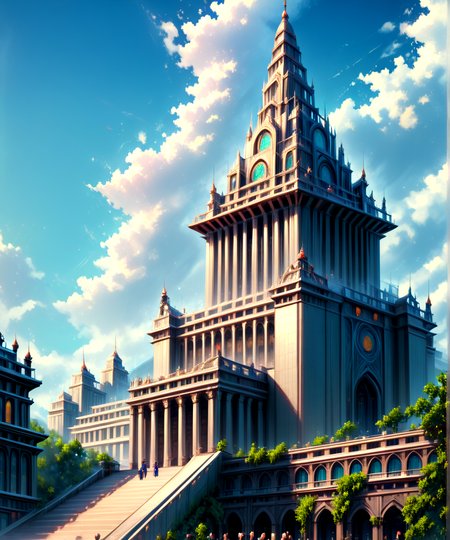 score_9, score_8_up, score_7_up,
<lora:Authoritarian_Architecture_(Architecture)_(Pony)_(AD):0.8> authoritarian, scenery, building, city, cityscape, architecture, monumental architecture,
8K, In'ei, chiaroscuro, soft natural volumetric cinematic perfect light, perfect depth of field shot, ray tracing, photometry, beautiful, subsurface scattering, idealized modern city, wide beautiful boulevards, busy city center, parks and manicured lawn areas, large parks, plazas, skyscrapers, hyper detailed, art by Thomas Kinkade, detailed background, detailed photographic fluffy anime clouds, Unreal Engine, CGI render, absurdly detailed, modern era photograph, masterclass oil painting, 
BREAK zPDXL, zPDXLxxx, <lora:wowifierXL:0.2> art by mooncryptowow <lora:sdxl_lightning_8step_lora:0.4> <lora:detailed_notrigger:0.5>