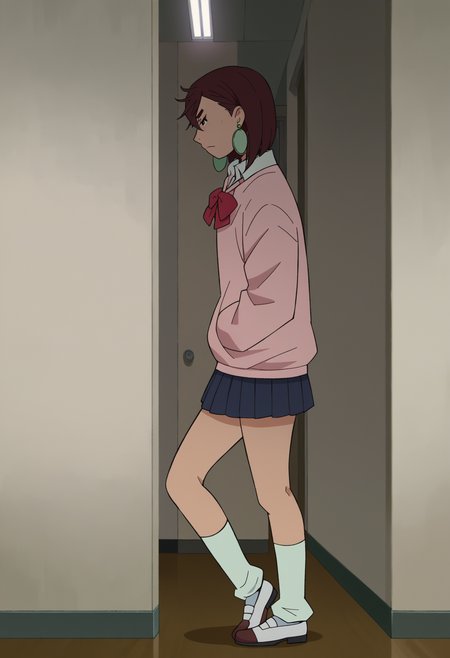 score_9, score_8_up, score_7_up, score_6_up, score_5_up, score_4_up, BREAK
ayase_momo, 1girl, solo, skirt, brown hair, earrings, jewelry, school uniform, socks, hands in pockets, short hair, shoes, indoors
<lora:momo_ayase_dandadan:1>