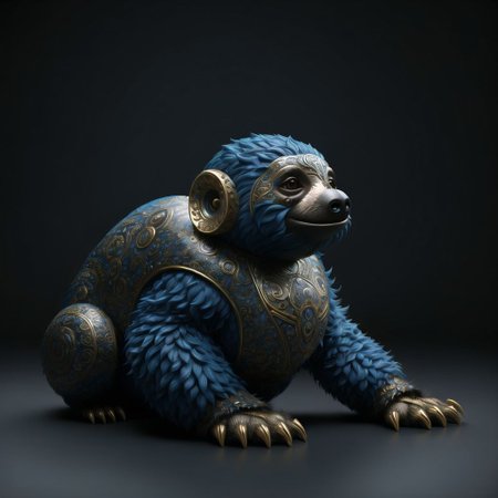 <lora:porcelain_gzhel_black:1.0>, (black  porcelain, Gzhel, rococo:1.0), 

 Sloth - A slow-moving mammal with shaggy fur, long claws, and a sleepy expression.