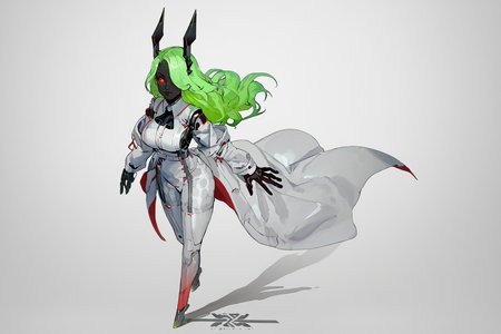 score_9, score_8_up, score_7_up, score_6_up, score_5_up, score_4_up, BREAK, source_anime, solo, 1girl, rating_safe, ((mature female)), ((long green flowing hair)), mechanical parts, (big backwards folded mechanical rabbit ears), mature female, (bunny ears), (animal ears), subdermal port, ((milf, mature female, big breasts)), hexagon lines in skin, naval uniform overcoat, naval uniform, white military uniform, dress_uniform, ribbons, ((red eyes)), bunny tail, rabbit tail, aiguillette, ((green hair)), ascot, ((High Angle (from behind) view Close shot (focus on feet))), latex pilot suit, shoulder cutout, bunny rabbit Tail, ((hair over one eye, )), digitigrade, clawed feet, minimal clothes, ((metal skin, shiny skin, vampire aesthetic, digital eyes, filled eyes, monochromatic eyes, glowing eyes, colored sclera, red sclera, mechanical eyes, partially shaded face, )), <lora:ECHANIS:1>,  <lora:IncaseLycoXL:1>