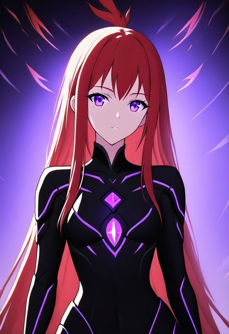 young woman with red hair. rairing a phoenix mechanical creature, with purple eyes glowing, cinematic, dinamic, perfect face, perfect anatomy.