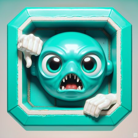 DonMSt0pS1gnXL teal, nestene duplicates, thumbs down ,postcolonial art,  office, dynamic lighting, frostbite engine, surrealist, encaustic painting, icon, clay animation,  depth blur, 32k, out-of-the-box, enjambment <lora:DonMSt0pS1gnXL-000006:0.75>