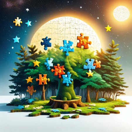 {{ (  score_9, score_8_up, score_7_up, score_6_up, Masterpiece, Highly Detailed, 8k, Volumetric Lighting, Shadows, Proper Lighting Effects, Full body Shot ) }}
BREAK
{{ Detailed Background ( Deep Forest, Nighttime, Full Moon, Stars, Sparse Clouds, puzzle_morph_rks ) }}
BREAK
Owls made of puzzle Flying Through The Trees ( puzzle_morph_rks )