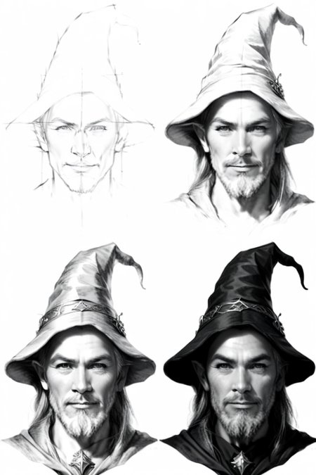 <lora:How_to_draw_step_by_step_2:1> howtodraw, greyscale sketch, 4 steps, handsome wizard, detailed
 <lora:add-detail-xl:1>
