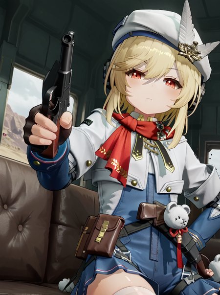 detailed background, shiny skin, rating safe, 
<lora:nagant.pony:1>,
nagant, 
sit, sofa, half-closed eyes, low angle, looking at viewer, upper body, gun, aiming,