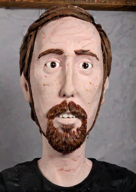 <lora:clay morph - XL:1.0> clay,  made of clay,  <lora:Amongold_SDXL:1.0.9> asmongold