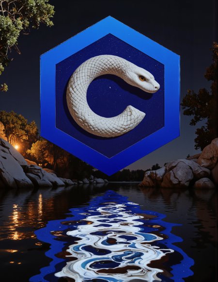 aidmayearofthesnake , white round snake inside of civitaiLogo floating above sea during night, <lora:flux\civitaiLogoFlux.safetensors:1.0:1.0> <lora:flux\aidmaYearOfTheSnake-FLUX-v0.1.safetensors:0.8:0.8>