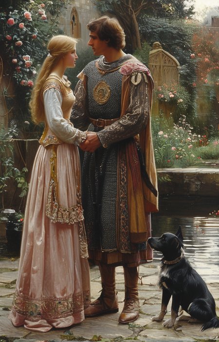 masterpiece,best quality,<lora:tbh201-sdxl:0.9>,illustration,style of Edmund Leighton
 portrait of family