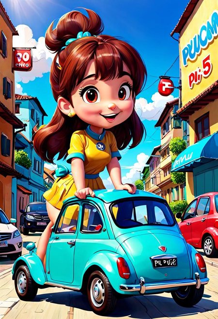 cartoon "0.5Pui Pui Molcar"car 0.5
