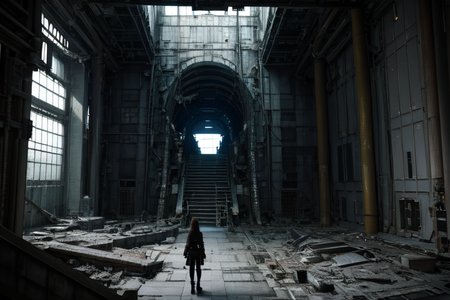 highly insanely detailed, masterpiece, top quality, best quality, highres, 4k, 8k, RAW photo, (very aesthetic, beautiful and aesthetic),  
tsutomu nihei,nihei_tsutomu,blame!,blame gakuen!,abara,TNstyle,sidonia_no_kishi,(lab,megastructure in background,city ruins,tower,hangar,space,spacecraft,giant room,tunnel,deep horizon,mausoleum,stairs), 
<lora:blamev2:0.3>, 
(1girl:1.3), 
solo focus, 
in dungeon,âââ