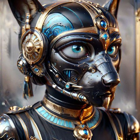 (upper body shot), (egyptian egyptpunkai god Osiris in an intricate black spacesuit with a ((transparent helmet)) that covers face partially, blue cat eyes,
 perfect, intricate, :1.1), wearing a super sexy leather ranger outfit, by ZdzisBaw BeksiDski's and H.R. Giger and Stefan Martiniere and Tomer Hanuka, hyper detailed, award winning on artstation.com,(intricate details, masterpiece, best quality:1.4), looking at viewer, dynamic pose, wide angle view, dense fog, Different shades of oxblood red and Rainbowiridal palette eyes and lemon yellow, embellished with gold decoration, fractal art, in the style of nicola samori, Intense gaze, Bright ,Model, expression, RaygunGothicStyleAI, Genetically modified...
