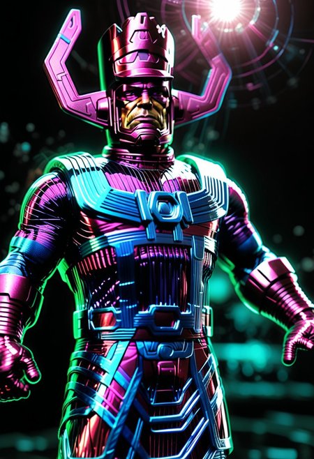 galactus made of tiny neon glass filaments, <lora:World_of_Glass_Filament:0.8> HD, 8K, ultra detailed, highly detailed comic picture of galactus , (high resolution comic book art style quality:1.3), 4k epic detailed, ultra realistic digital art, a hologram, holography