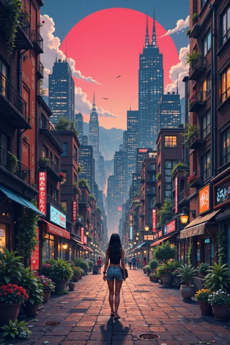 erotic city beautiful  anime landscape, morning, woman, very intricate, very detailed, sharp, bright, colorful, <lora:Hand v2:0.5> <lora:Anti-Blur:1><lora:Insane Detail Slider:0.25>  <lora:flux.1_lora_flyway_Epic-detail_v2:0.3> <lora:fluxenhancer:0.25> <lora:ROWER:0.6> <lora:flux-charmer-v1-1:0.4>  <lora:charcoal_ink:0.8> Charcoal